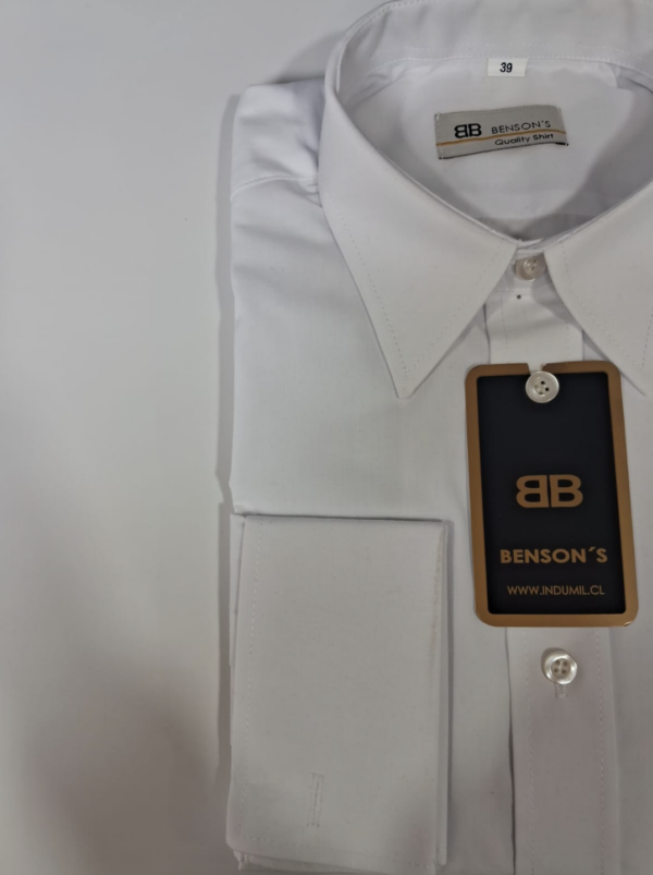 Camisa Blanca Masculina Doble Puño Collera Benson´s - Imagen 2