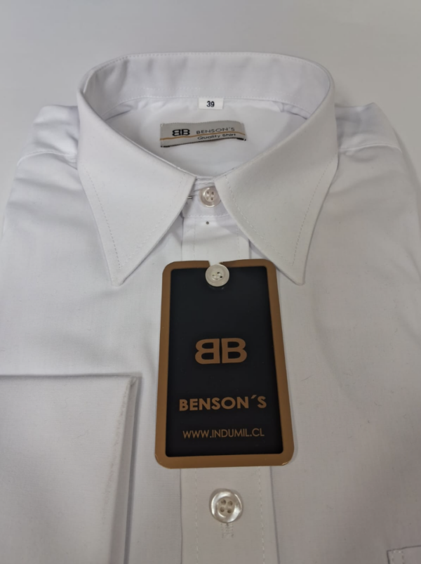 Camisa Blanca Masculina Doble Puño Collera Benson´s - Imagen 3