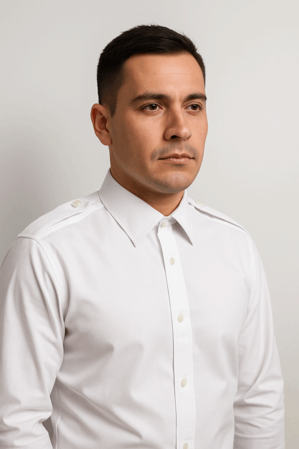 Camisa Blanca Masculina Doble Puño Collera Benson´s - Imagen 2