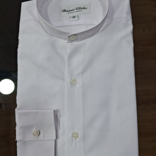 Camisa blanca masculina cuello mao - Ejército
