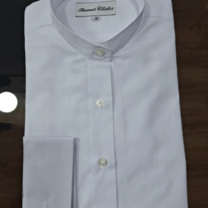 BLUSA BLANCA FEMENINA CUELLO MAO - EJÉRCITO