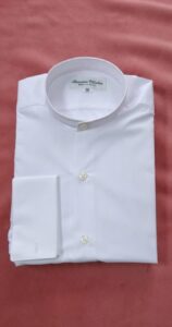 Camisa Blanca Cuello Mao Doble Puño Masculina – Ejército