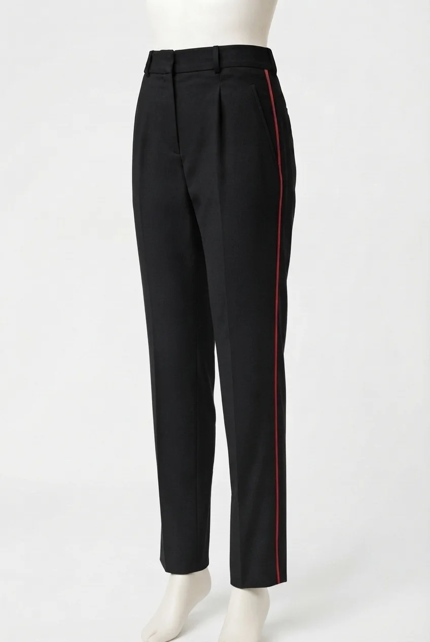 Pantalón negro femenino vivo rojo – imagen 2