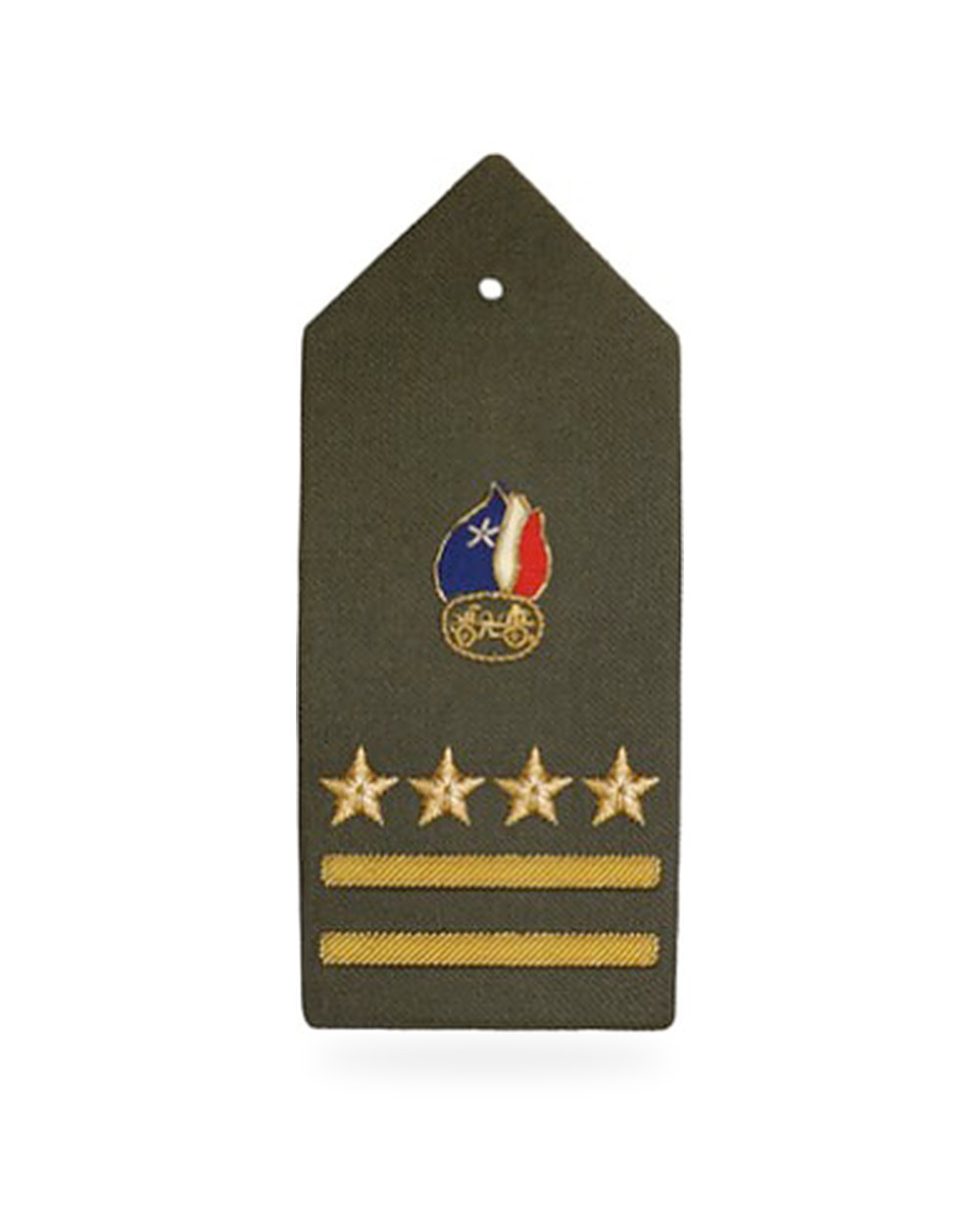 Pala de Presidente Nacional, Junta Nacional de Bomberos de Chile, cuatro estrellas, dos galones y escudo bordados