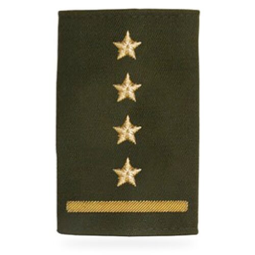 Presilla de Superintendente, cuatro estrellas y galón bordados en hilo dorado, Bomberos de Chile