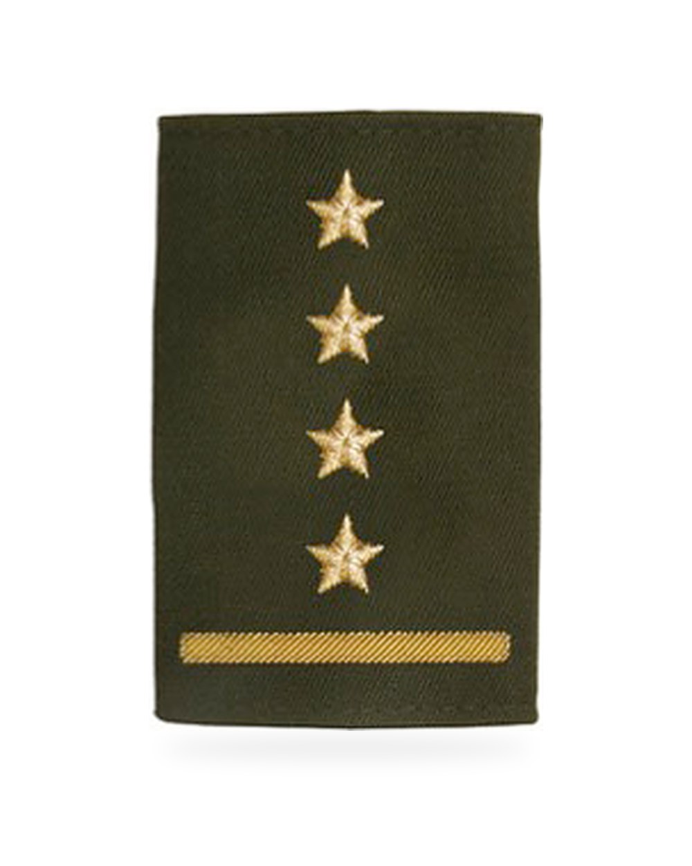 Presilla de Superintendente, cuatro estrellas y galón bordados en hilo dorado, Bomberos de Chile
